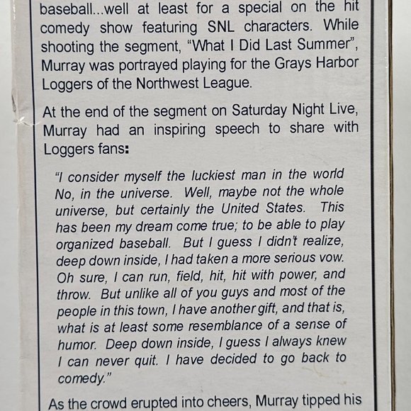 Bill Murray Autographed Grays Harbor Loggers Goldklang Group Bobble Head Figure - Picture 3 of 16